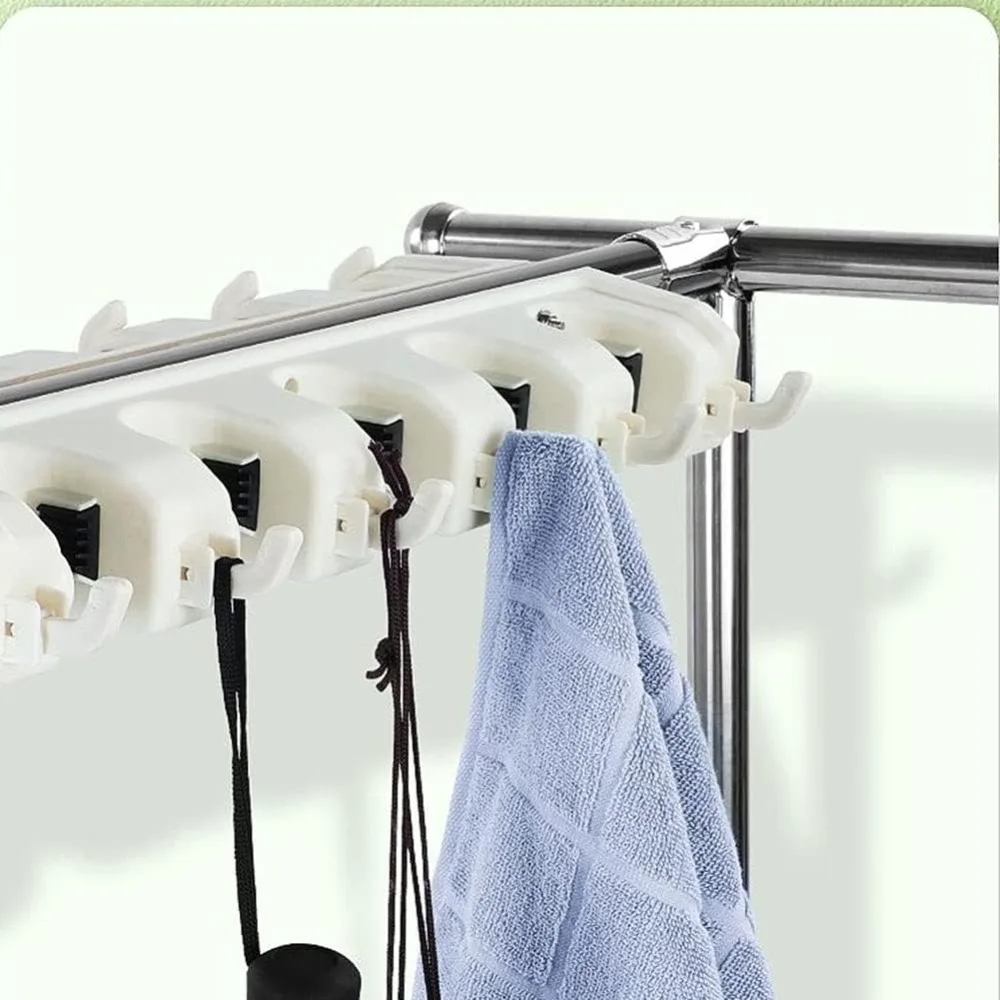 رف تخزين المكنسة والممسحة المصنوعة من الفولاذ المقاوم للصدأ لتنظيم الأدوات الصحية في الحديقة والمرآب والمطبخ