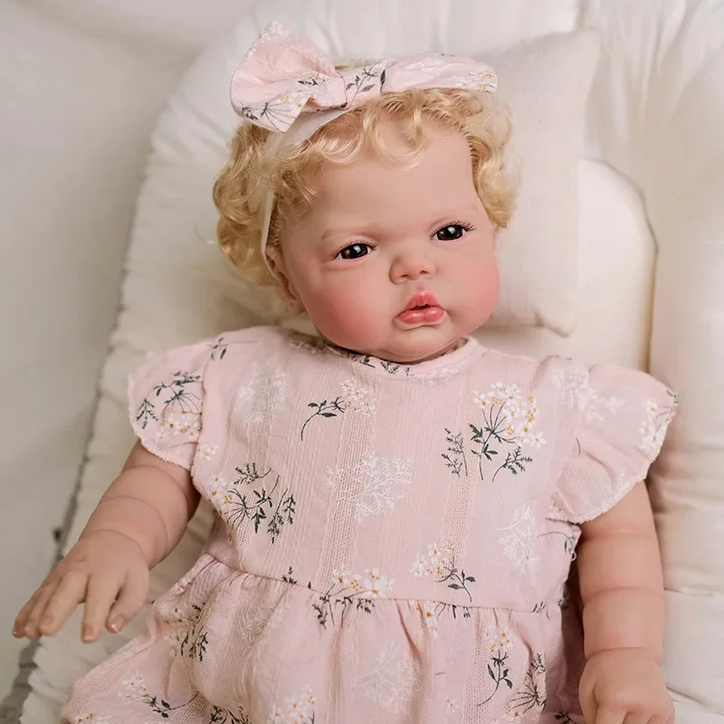 24inch Soft Body Awake Pickle Reborn Baby Toddler Doll Lifelike 3D Painting with Visible Veins High Quality Doll