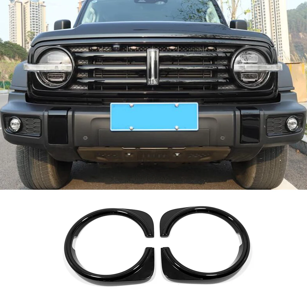 For GWM Great Wall Tank 300 2022 2023 ABS Chrome Black Car Front big Light Headlamps cover trim frame Decor Exterior Accessories