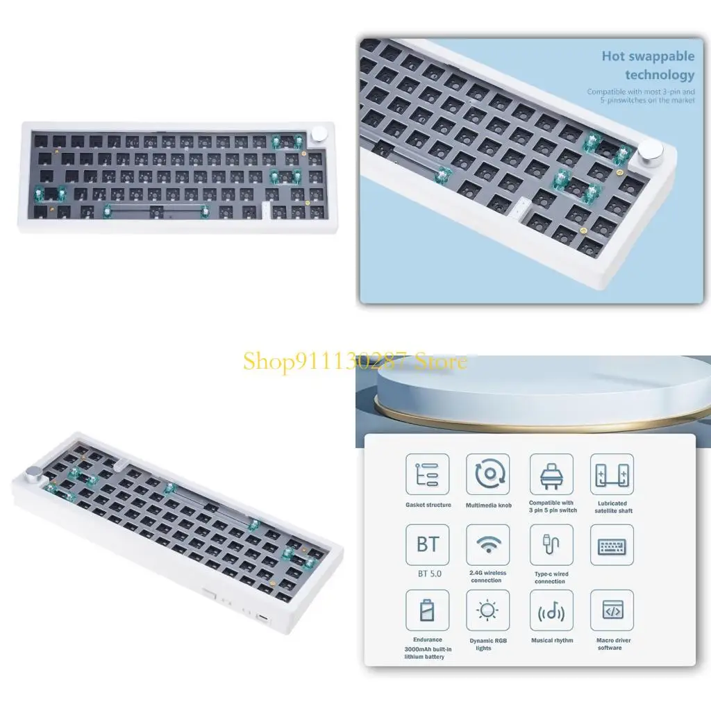 

J1HC GMK67 65% GOSKET 2,4 г беспроводной горячей замену RGB Комплект клавиатуры