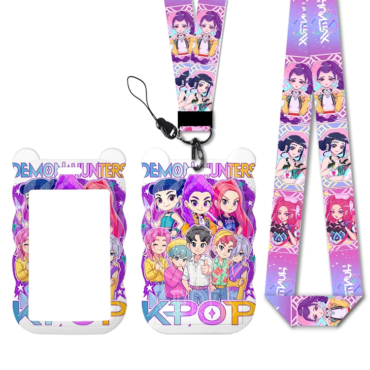 Hot Selling Kpop Designs H Singers Girls Lanyards Id Badge Holder Strap Work Card Bus Access Card Holder Keychains Accessories