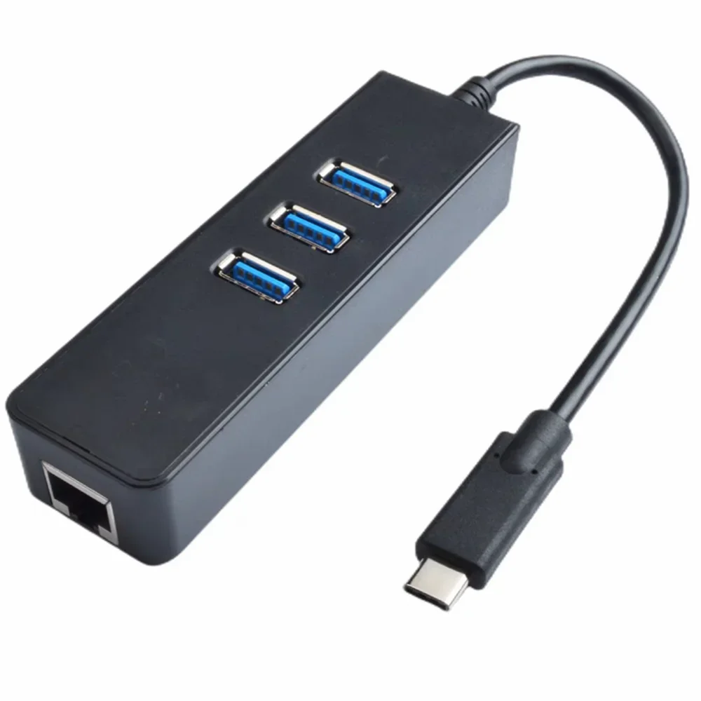 

USB3.0 конвертер RJ45 гигабитная Ethernet-карта 3,0 гигабитный конвертер type-c в концентратор с 3 портами USB