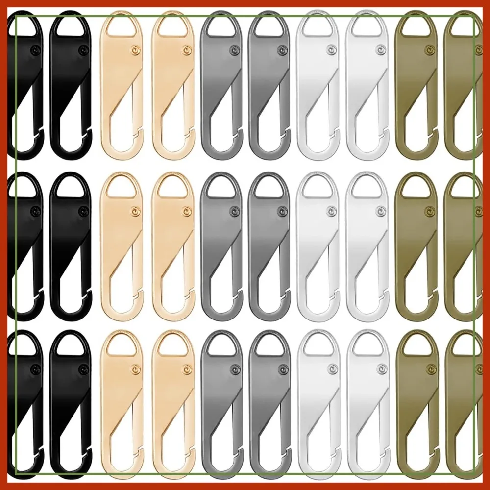 

30-Piece Detachable Zipper Repair Kit with Metal Pull Tabs for Luggage, Clothing, Backpacks, Boots, Purses - 5 Colors