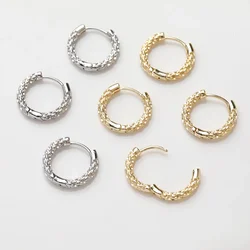 18k Banhado A Ouro Brass Hoop Brincos, Dainty Ear Hook, DIY Jóias Fazendo Achados, Acessórios, 18mm, 4Pcs