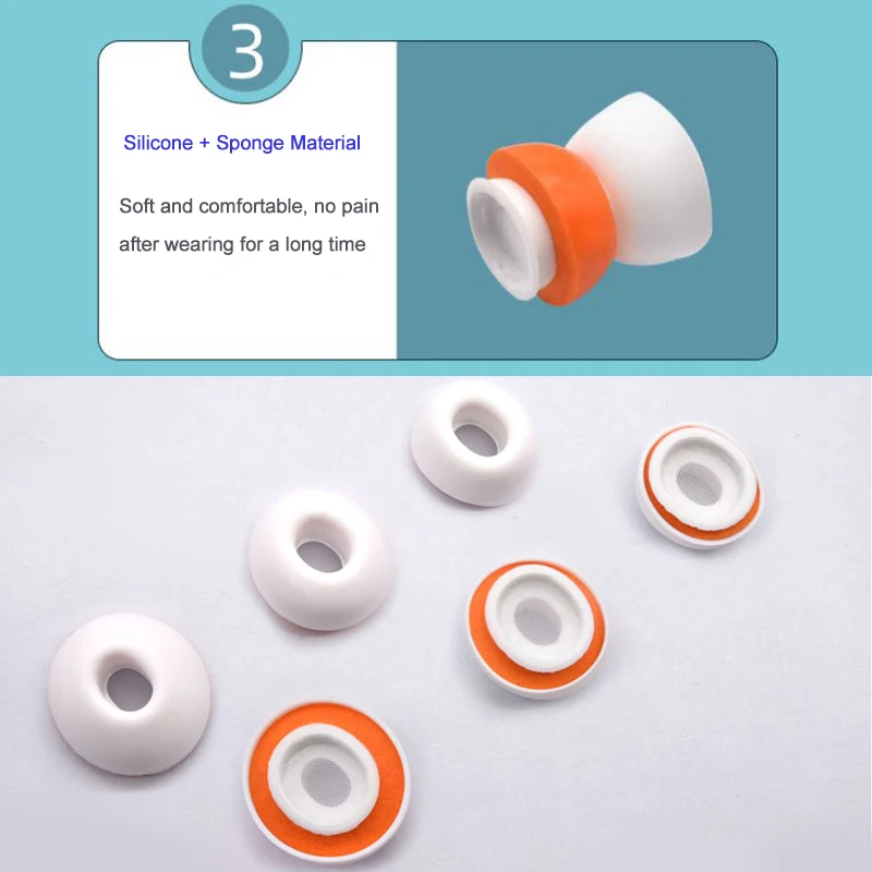 3Pairs Vervanging Oordopjes Pad Voor Apple Airpods Pro Oortelefoon Memory Foam Oordopjes Siliconen Dual Kleur Oor Kussen Ear Plug caps