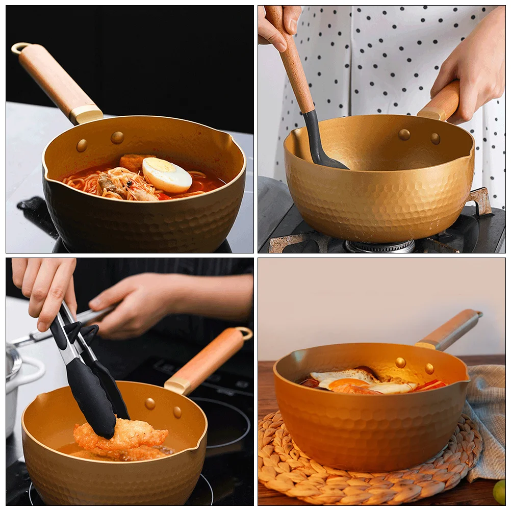 

Snowflake Pot Aluminum Alloy Milk Pan Ergonomic Handle Multi-Functional Cooking Container For Instant Noodle Sauce