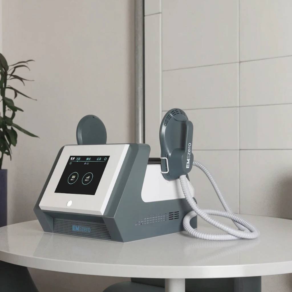 

Latest Portable RF Electromagnetic Muscle Fitness Slimmachine 2-Handle EMS Beauty Device 1000W CN US LED Indicator Desktop