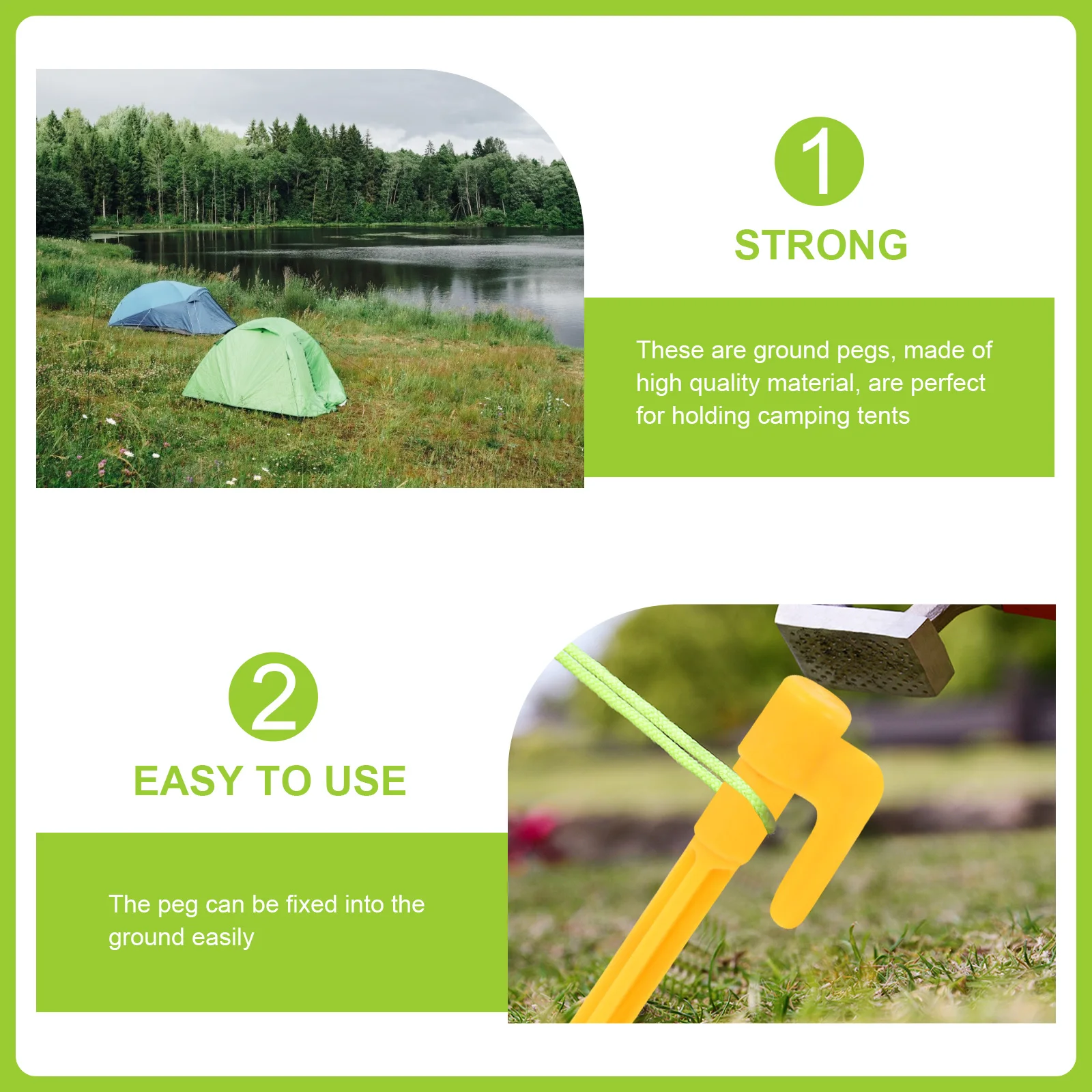

50 Pcs Windproof Tent Pegs Tent Pegs Durable Plastic Camping Ground Nails Anti Deformation Outdoor Accessories