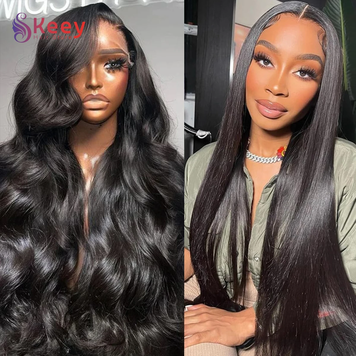 Pelucas humanas rectas negras naturales, peluca de cabello humano Frontal de encaje transparente HD 13x4 para mujeres, peluca brasileña Frontal de encaje prearrancado