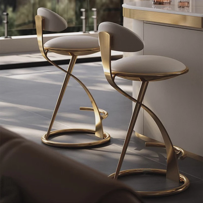 

Metal Accent Bar Stools Reception Luxury Stainless Steel Gold Modern Bar Stool Cafe Design Taburetes Altos Cocina Home Furniture