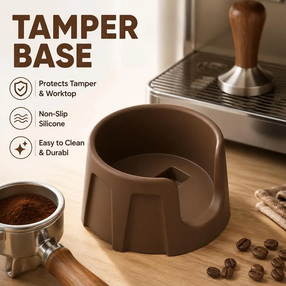 Silicone Espresso Tamper Mat Non-Slip Corner Bar Mat for Ninja Portafilter Tamping & Coffee Grinding, Brewing Assistant Pad