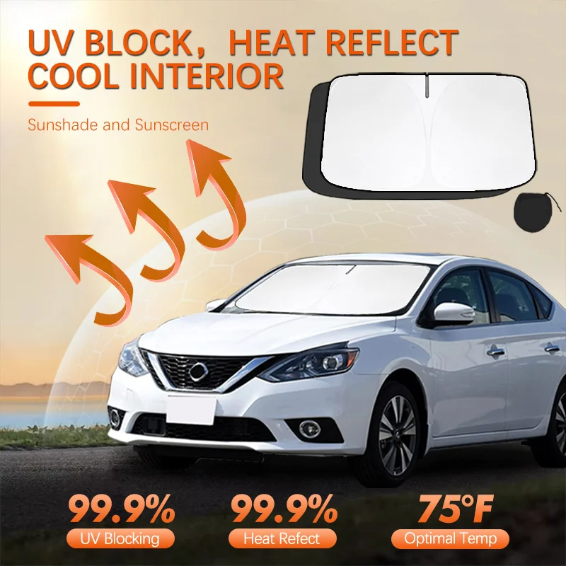 For Nissan Sentra Car Sun Viso Front Window Windshield Sunshade Heat Insulation Summer Sun UV Protection Auto Accessories