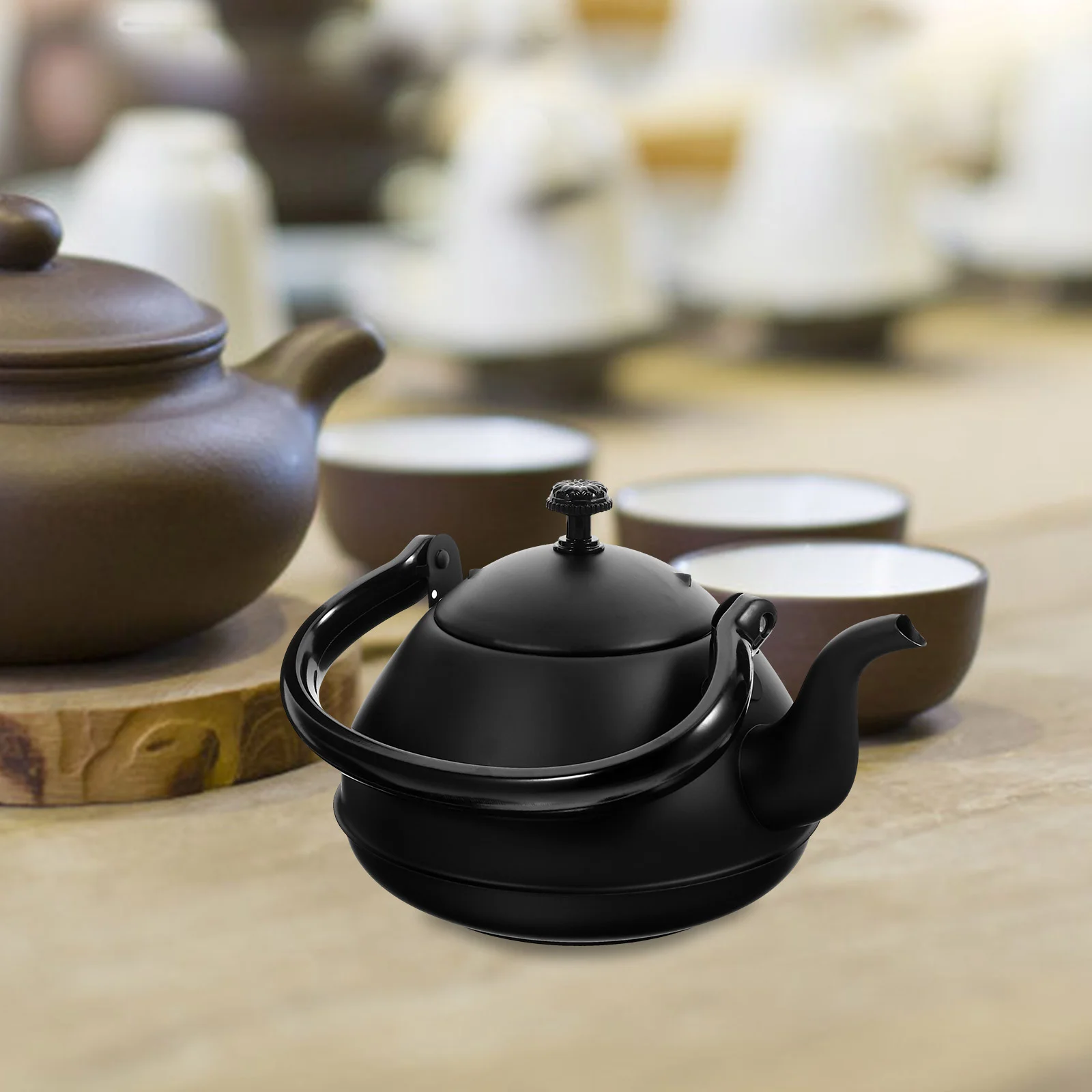 Stainless Steel Kettle 2 0L Black Ergonomic Handle Large Diameter for Tea Coffee Soup Hot Beverages Kitchen Teapot