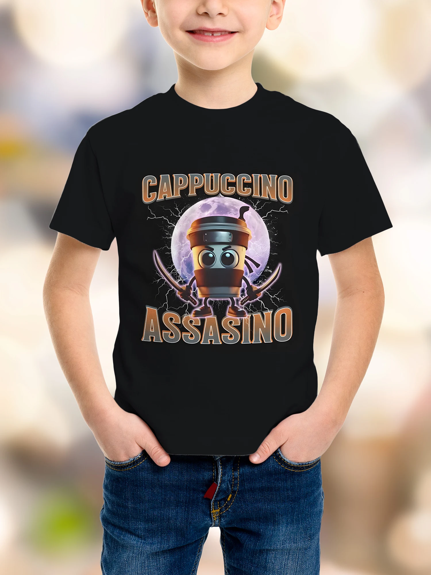 ملابس جديدة تي شيرت موضة TungTungTung Sahur Bombardiro Crocodilo للأطفال كارتون تي شيرت بدلة للأولاد أنيمي Ai لعبة قصيرة الأكمام #4