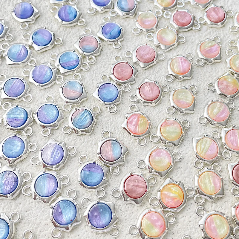Wholesale 50pcs/lot 18*12mm color pattern geometry rounds shape alloy floating locket charms diy jewelry bracelet accessory