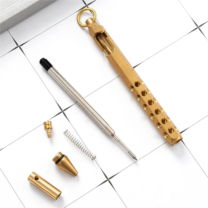 

Efficient Bolt Action Pen Solid Brass Pen Metal Pen With 2 Black Ink Refills,With Present Box For Graduation,Birthday