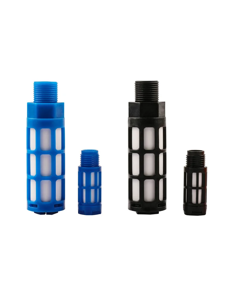 Silencieux d'échappement pneumatique en plastique, 1/5/10, filetage mâle 1/8 1/4 3/8 1/2, absorbe le bruit, filtre, verrouillage coulissant pour pompe de brumisation