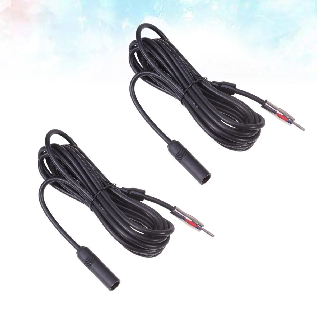 2 Pcs Antenna Converter Cable Truck Player Adapter Extension Refit 450X15X07cm