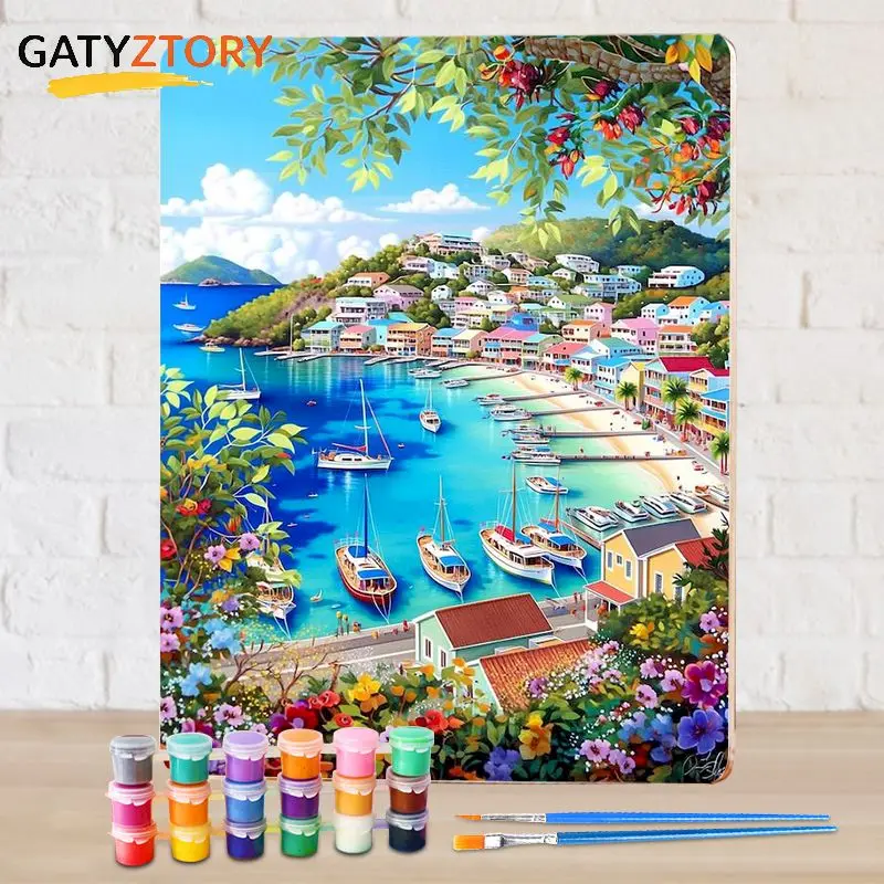 

GATYZTORY Painting By Numbers On canvas Markers By Numbers Scenery Classic Home Decoration Diy Gift