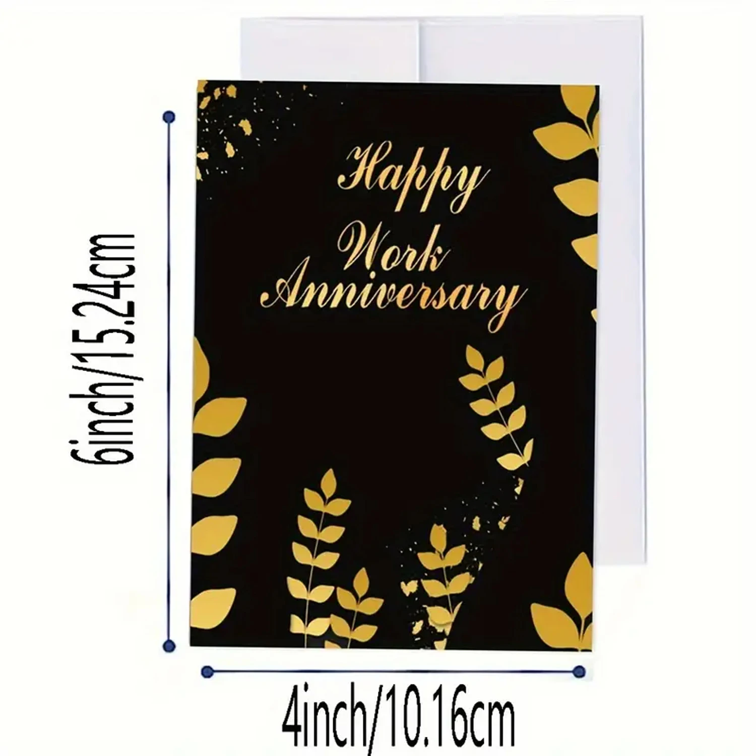 Happy Work Anniversary to Employees, Corporate Employee Thank You Cards, with Envelopes, 4x6 Inches, 6pcs