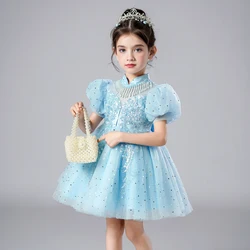 Girl Flower Princess Dress Kids Summer Gown Dresses For 2-10 Years Girls Wedding Birthday Party Clothing Children Pink Costume