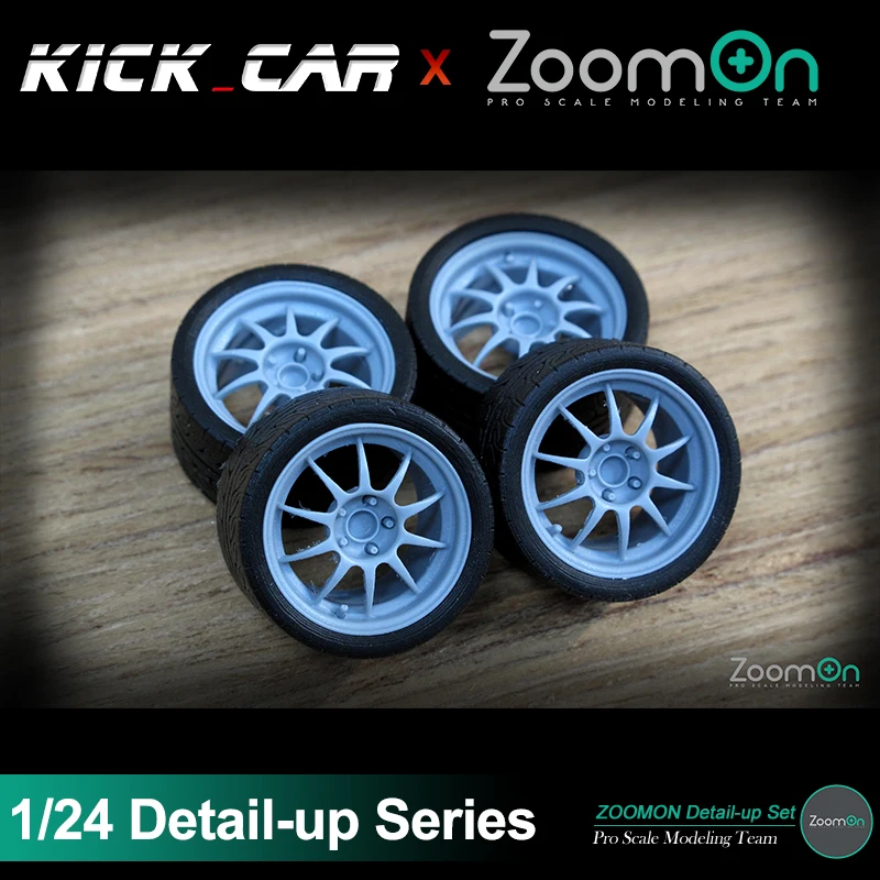 ZoomOn ZR027 17'' ES Tarmac Racing Rim Set Detail-up Modified Parts For Assembled Model Hobbyist Gift for Professional Adults