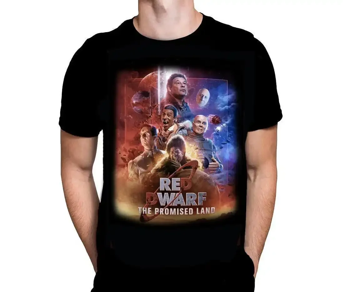 Retro TV Show Red Dwarf Promised Land Black Cotton Mens Sci Fi T Shirt