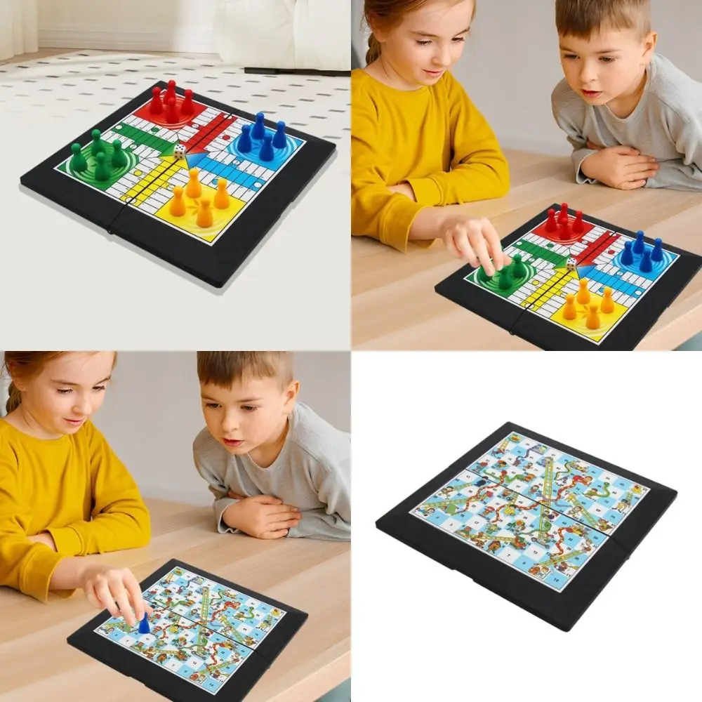 Juego de Ludo plegable clásico, juego de estrategia de interacción entre padres e hijos, ajedrez volador, juguete educativo para adolescentes y niños
