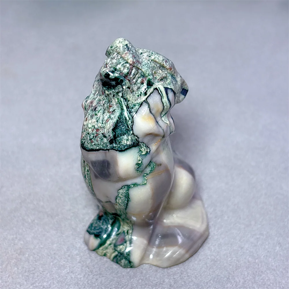 Robe violette Jade loup sculpté cristal pierre naturelle Quartz minéraux décoration de la maison Reiki cadeaux énergie guérison chance amour