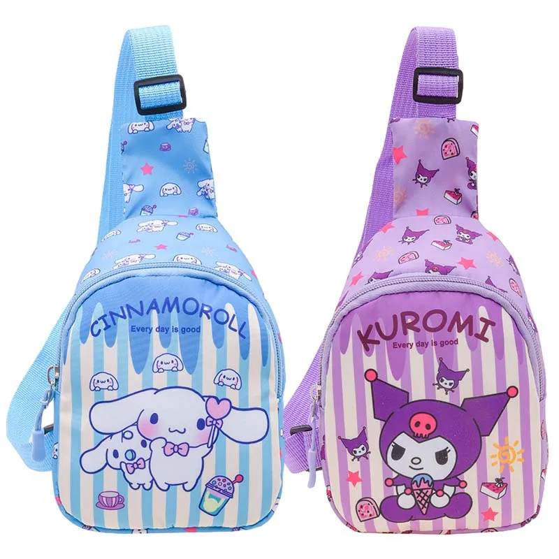 Atacado sanrio saco y2k olá kitty cinnamoroll mochila kuromi bolsa de armazenamento de peito bolsa de ombro menina viagem crossbody saco presente