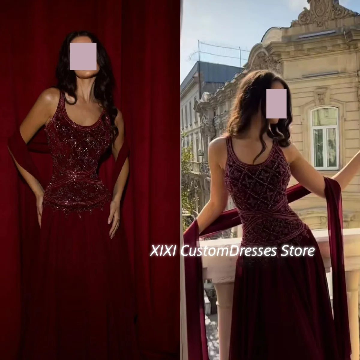 

Платья для выпускного вечера трапециевидной формы с овальным вырезом на заказ Женские вечерние платья длиной до пола с бусинами Платья для торжественных случаев на молнии