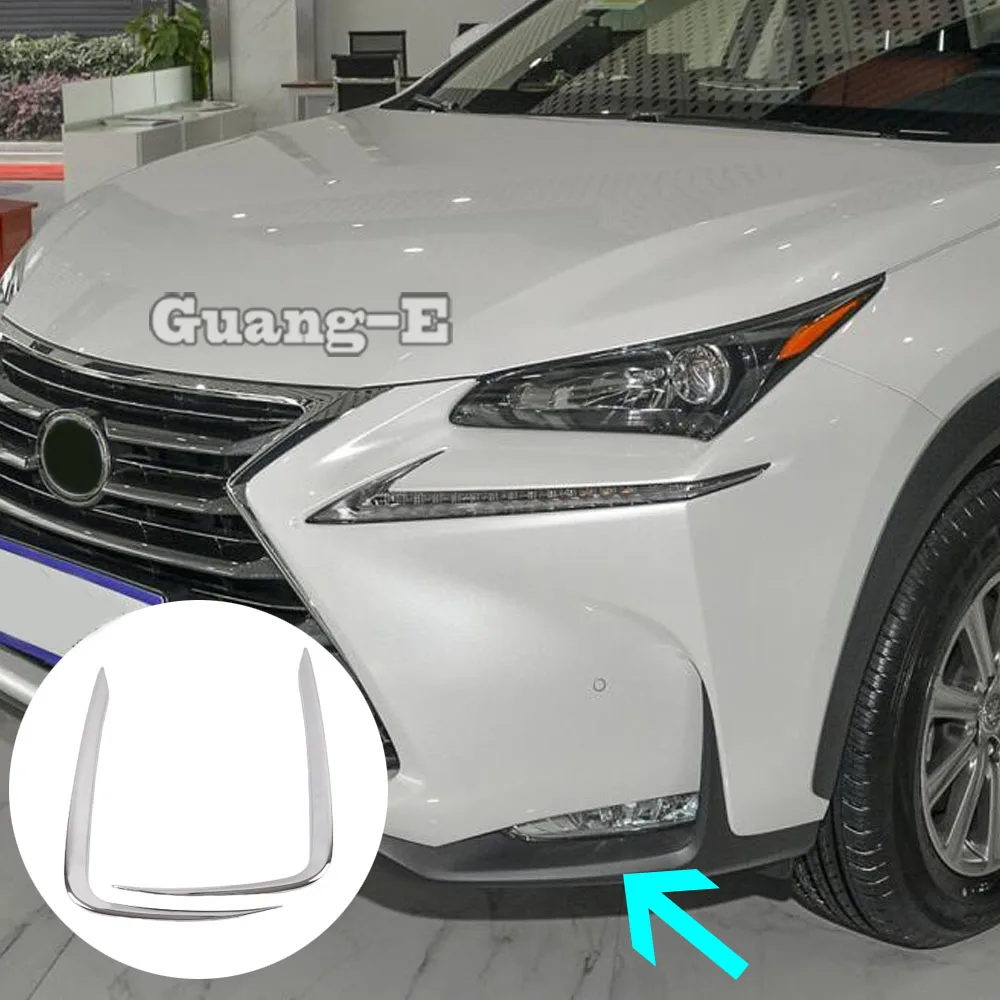 

ABS Chrome Front Fog Light Lamp Eyebrow Trim Car Accessories Decor For Lexus NX 200 200t 300h 2015 2016 2017 2018 2019 2020 2021