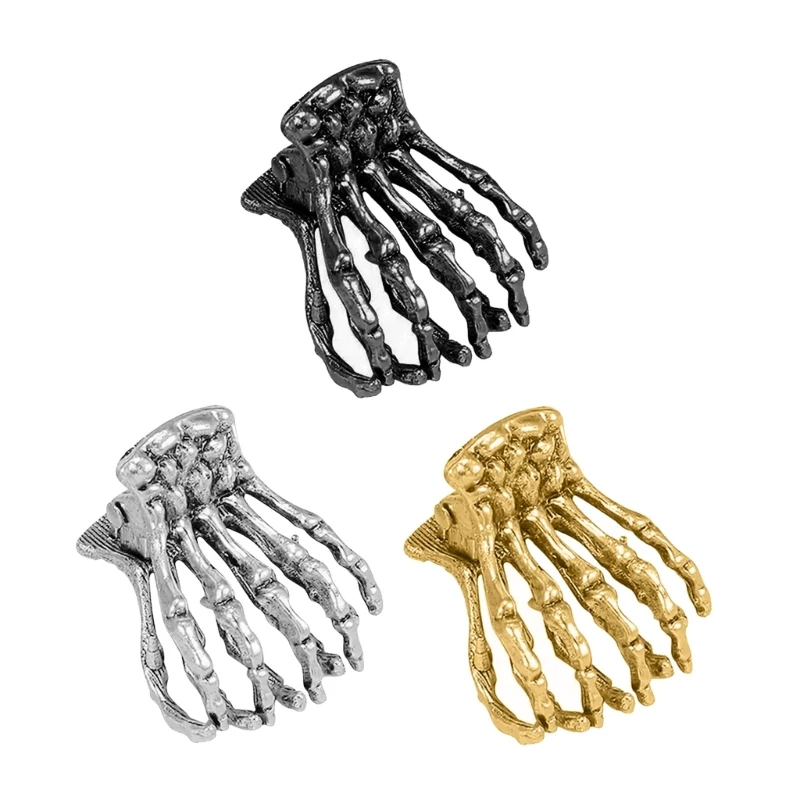 Unique Skeleton Hand Shaped Small Hair Claw Clip Ponytail Claw Skeleton Hair Catch Barrettes Hair Ornaments