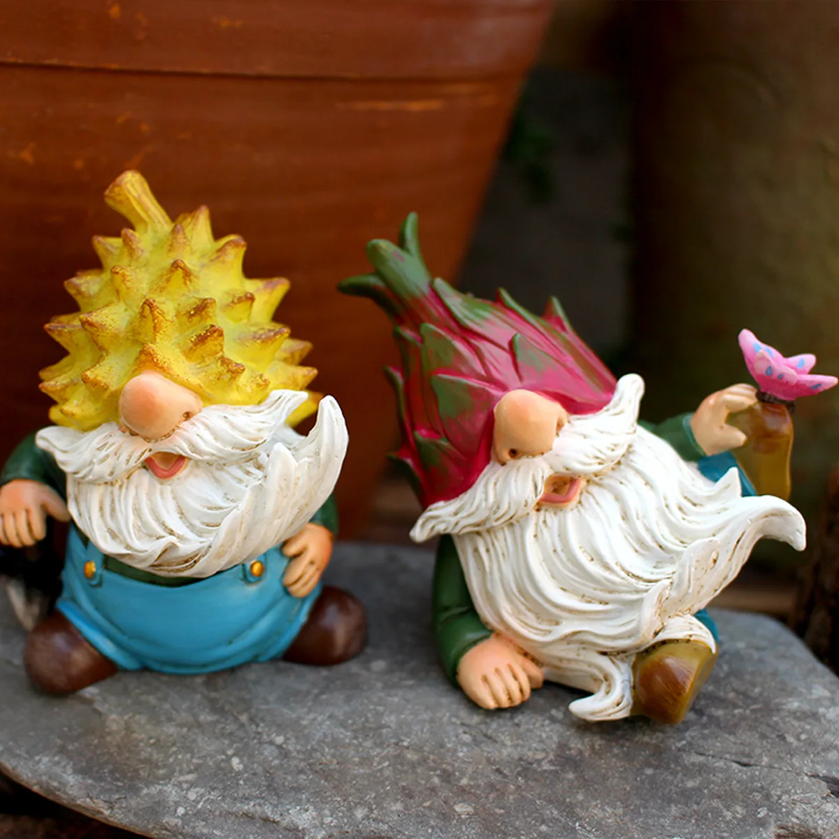 

Creative Fruit and Vegetable Dwarf-shaped Decorative Figures Crafts Courtyard Micro-landscape Ornament Outdoor Garden Decoration