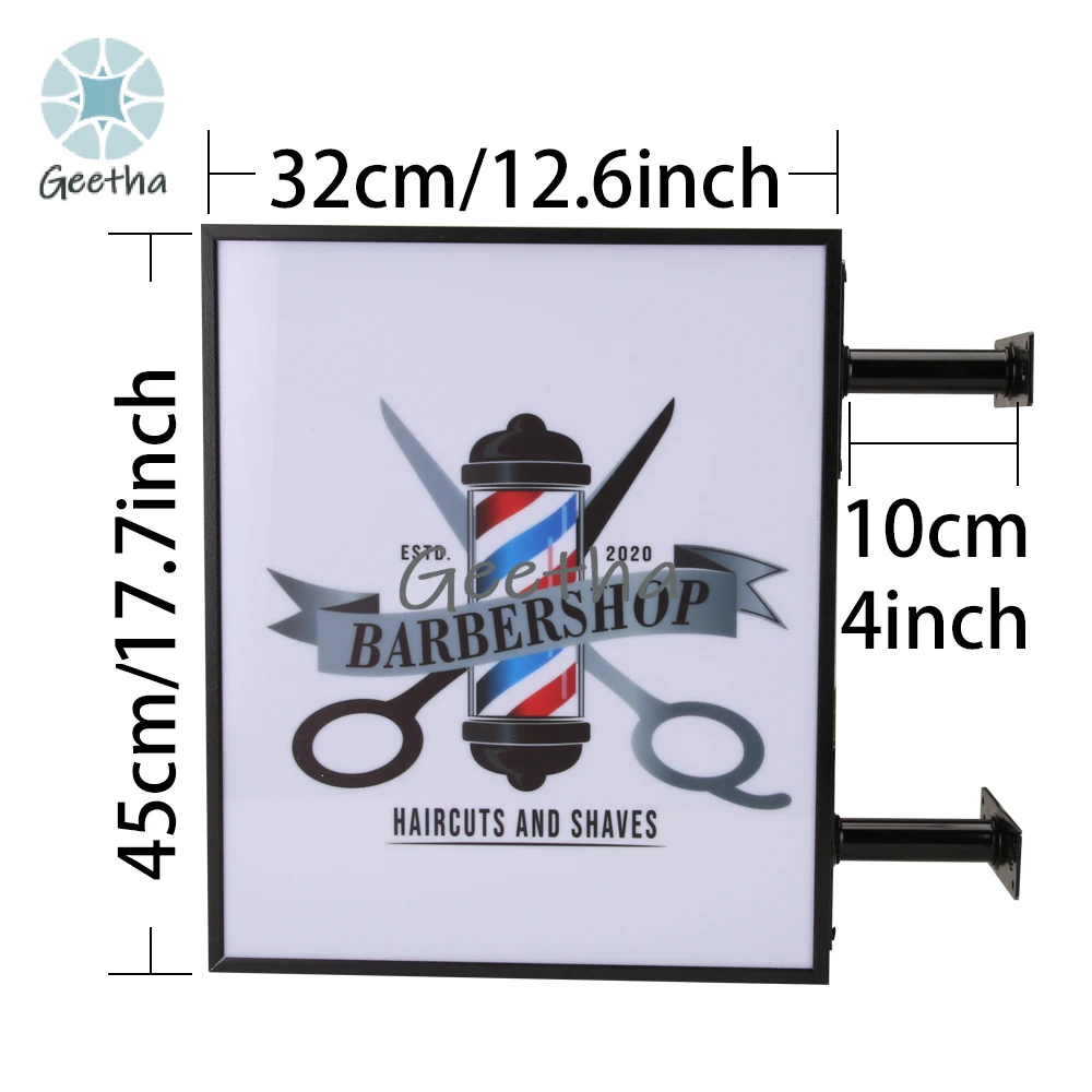 Двусторонний лайтбокс, светодиодные световые вывески, рекламные вывески на заказ, магазинная вывеска, наружное освещение, 45x32 см, световой короб с логотипом