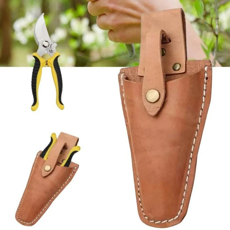 1pcs Portable Pruning Scissors Leather Tool Bag，Electrical Waist Clip Pliers Storage Tool Bag，Gardening Trimming Tool Bag