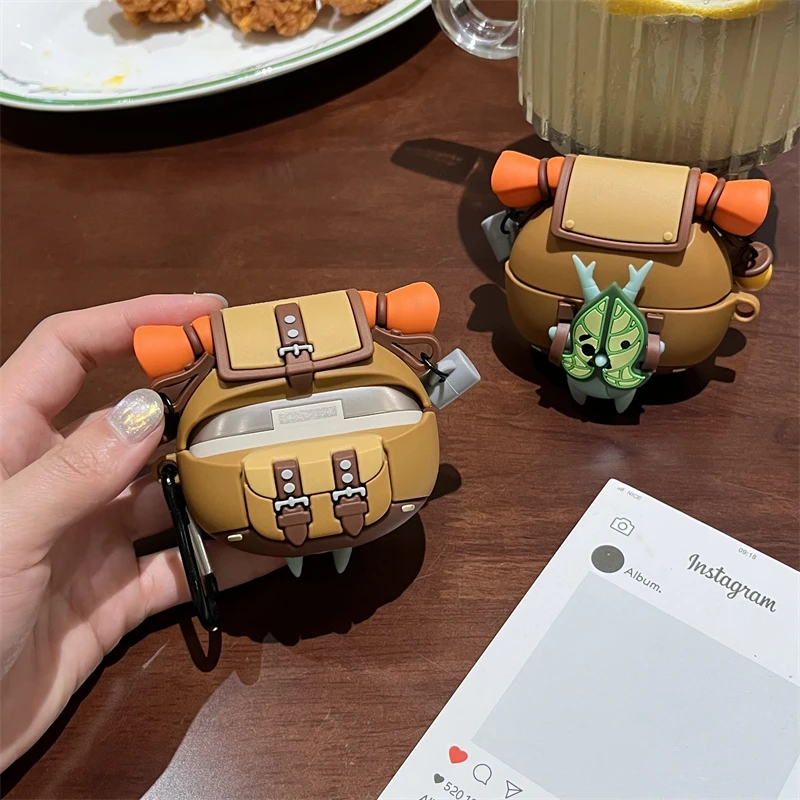 

For Shokz OpenDots One E310 Bluetooth Protective Silicone Cartoon Ghost Cake Earbuds Case With Ring Anti-drop