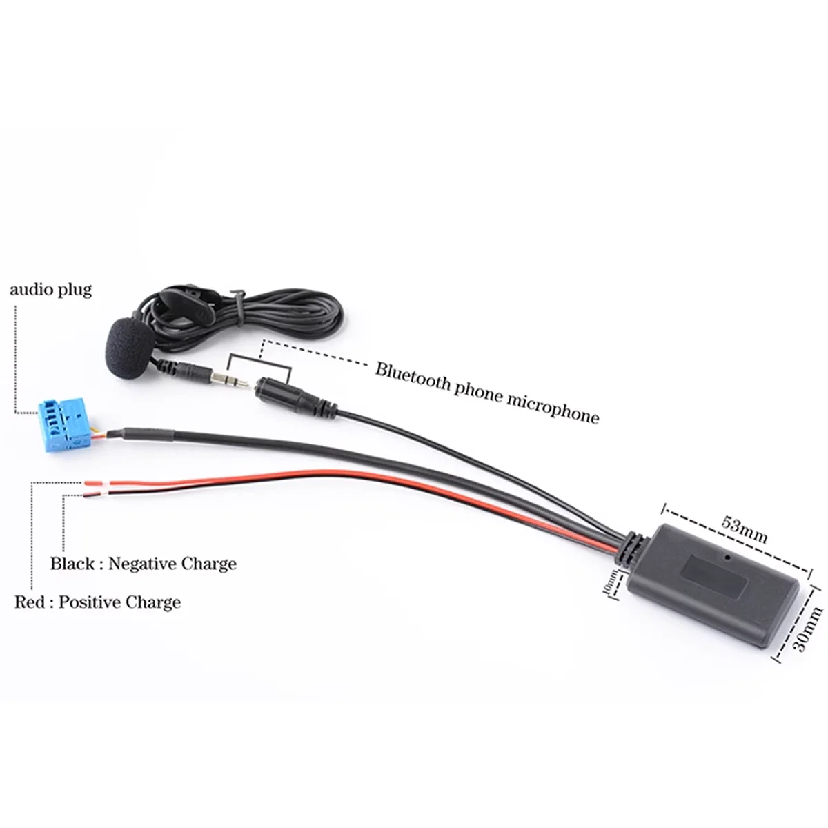 RNSE Bluetooth AUX Adapter Music MP3 Aux-IN Audio Cable 3M Microphone Handsfree For Audi A3 A4 A6 A8 TT R8 RNS-E 32Pin view 5