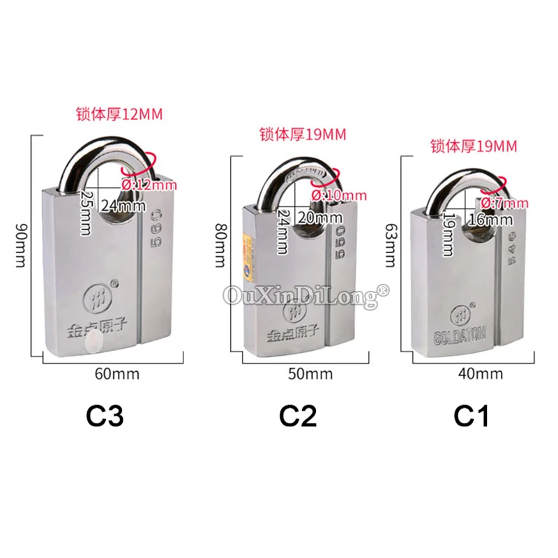 

Security Anti-theft Steel Padlock Waterproof Prying-resistant Anti-shear Warehouse Iron Door Dormitory Gate Door Window Lock