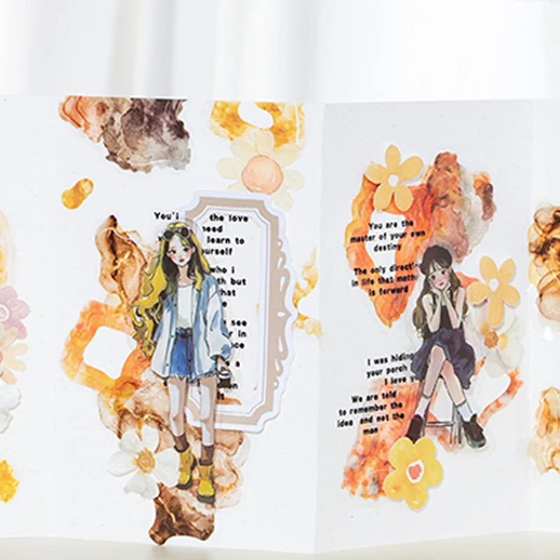 3 rolls Color Breath Series Watercolor Die-cut Tape Handbook Material Collage DIY Photo Frame Scrapbook Diary Postcard Card