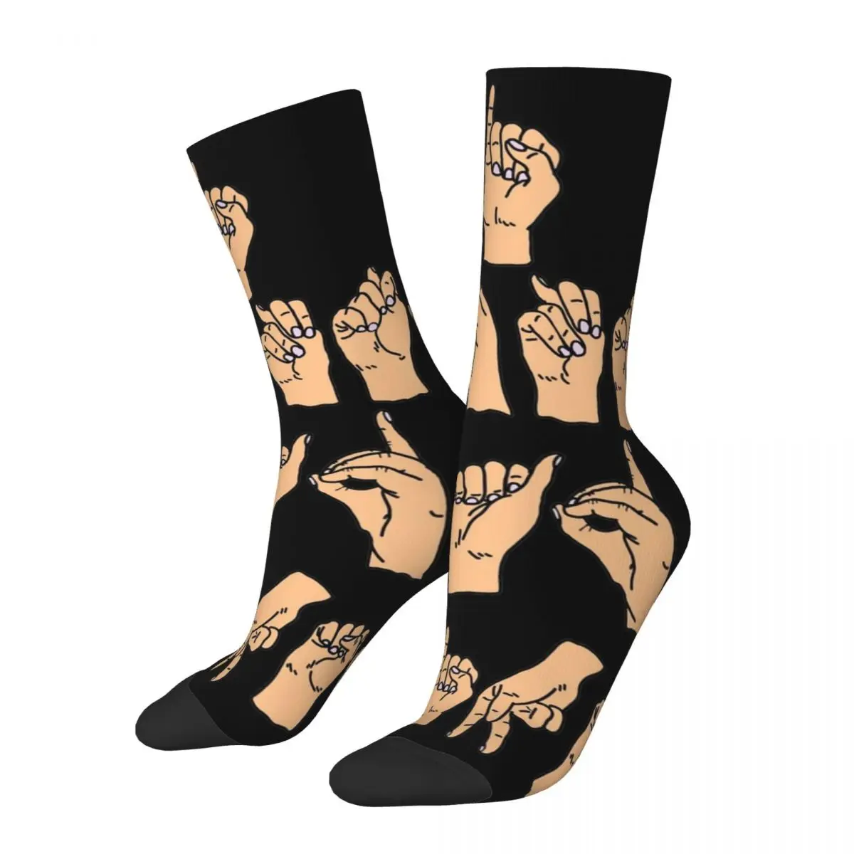 

Casual Men Women Socks Finger Gesture I Don't Read Lips Accessories Comfortable High Quality Socks All Seasons