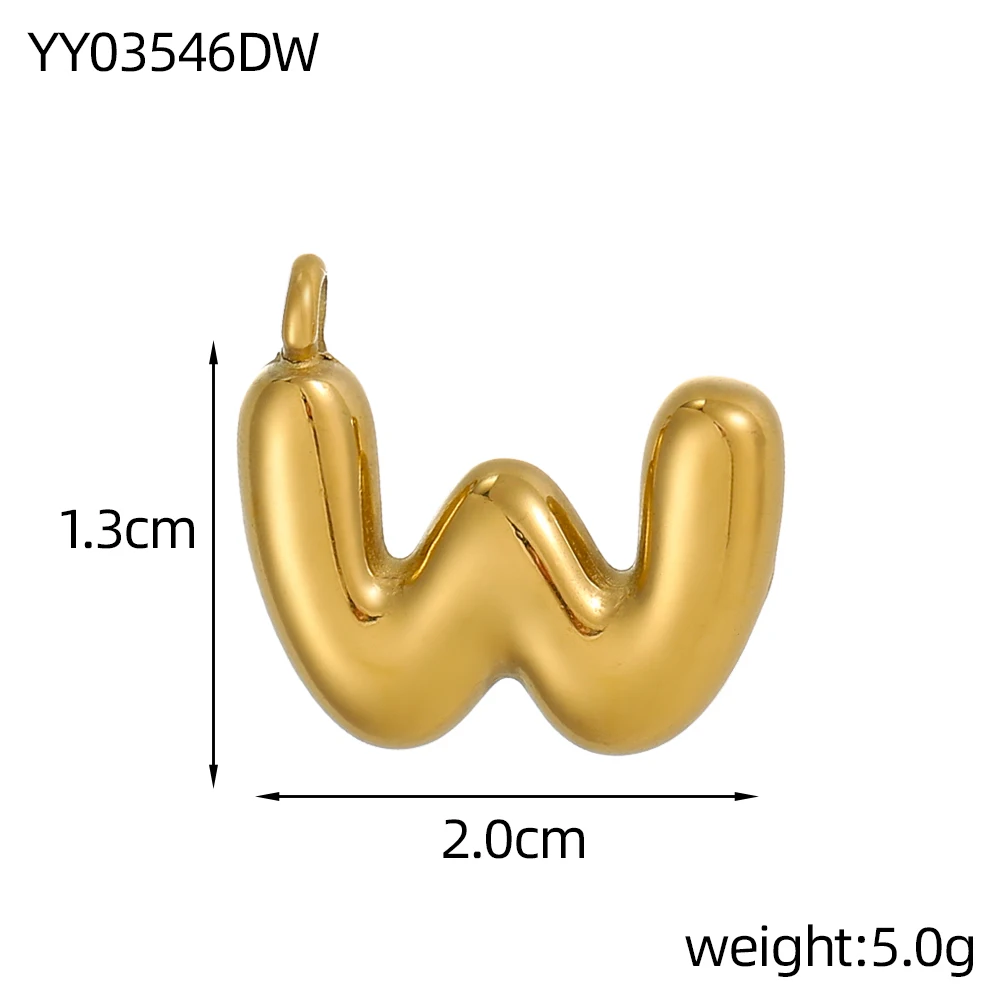 CARLIDANA 3 Stück Hochglanzpolierte Vergoldete Edelstahl 26 Englische Buchstaben Anhänger Charms für DIY Halskette Armband – Detail 3