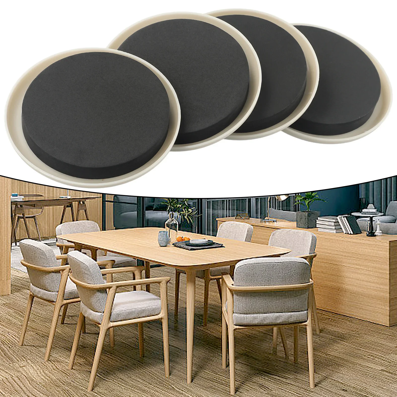 4pcs 3.5inch Furniture Slider Round EVA Moving Slider For Move Heavy Large Furniture Appliances Household Accessories image 5