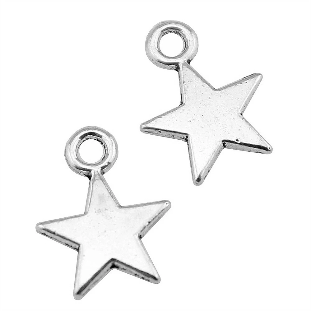 WYSIWYG 40pcs 12x10mm 5 Colors Tiny Star Charm Star Pendant For Jewelry Making