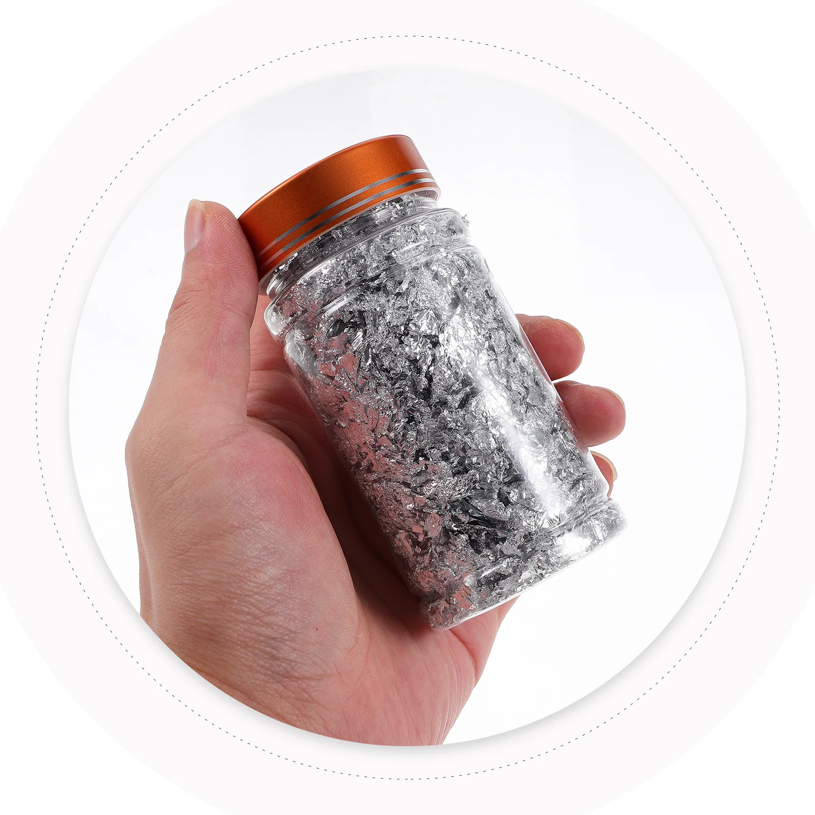 

3Pcs Nail Art Silver Foil Paper Mini Bottle Style Easy Apply for Natural Artificial Nails Phone Case Home Decor Gold Silver Foil