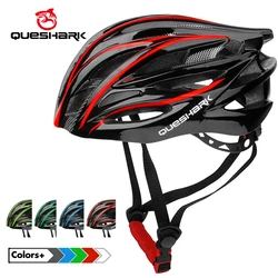 QUESHARK Men Women Ultralight Cycling Helmet Led Taillight MTB Road Bike Bicycle Motorcycle Riding Ventilated Safety Cap