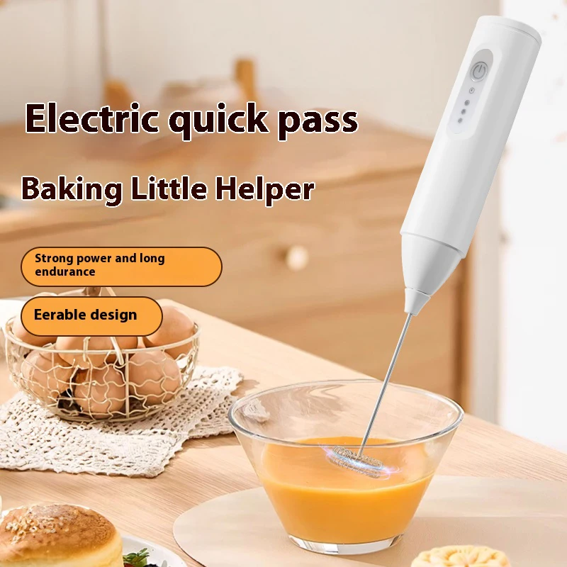 Batidora de huevos eléctrica inalámbrica para el hogar, mini batidora de crema portátil, mini licuadora con carga USB, utilizada para hacer pasteles y repostería
