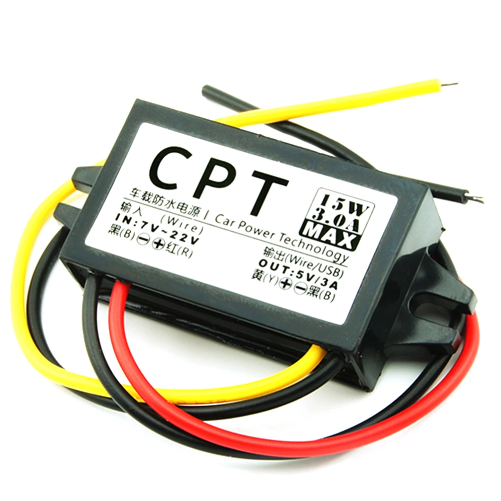12V To 5V Car Step Down Buck Converter 3A 15W Car Power Converter Car Voltage Reducer Regulator for LED Light Car Truck Boat
