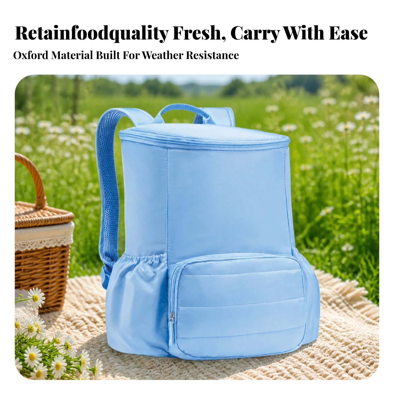Insulated Cooler Backpack with PEVA Sportswear Breathable Cooler Backpack Lightweight Waterproof for Outdoor Activities, Picnics
