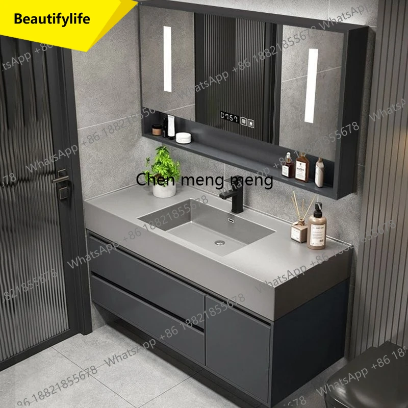 

A13 Легкий роскошный интегрированный нано-рок шкаф для ванной комнаты, умная раковина для ванной комнаты, ручная комбинация